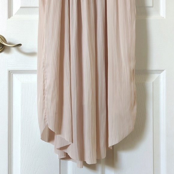 Joie Rheia Silky Pleated Long Balloon Sleeve Blouson A-Line Midi Dress Cream S - Picture 10 of 15